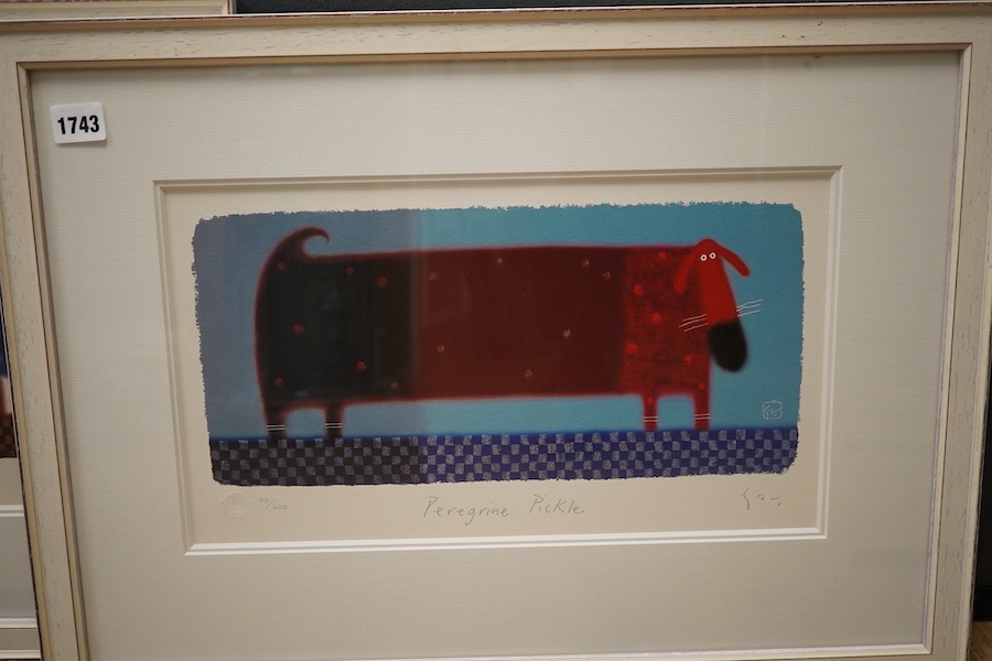 Govinder Nazran (1964-2008), 'Peregrine Pickle' and 'Roderick Random', each signed in pencil and limited edition 32/600, Washington Green blindstamped, pair of giclée prints, 23 x 40cm